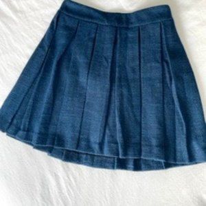 Blue box pleated skirt.